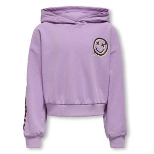 Sweat à Capuche Mauve Fille Kids ONLY Smile Life vue 0