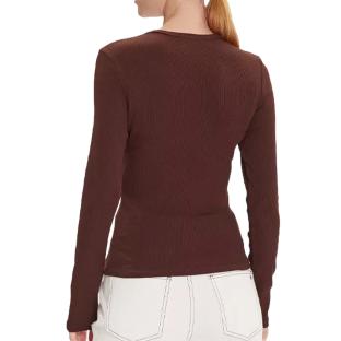 T-Shirt Manches Longues Marron Femme Tommy Hilfiger Essentials vue 0