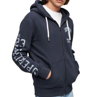 Sweat à zippe Marine Homme Superdry Athletic pas cher
