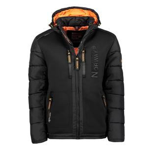 Doudoune Noire/Orange Homme Geographical Norway Beachwood pas cher