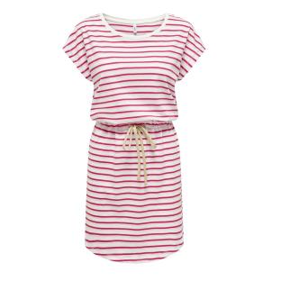 Robe à Rayure Blanc/Rose Femme ONLY 15320314 pas cher