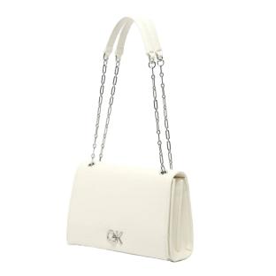Sac à Main Ecru Femme Calvin Klein Jeans Ck Medium Conv Chain pas cher