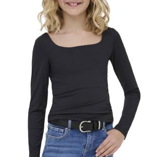 T-Shirt Manches Longues Noir Fille Kids ONLY Kogea vue 0
