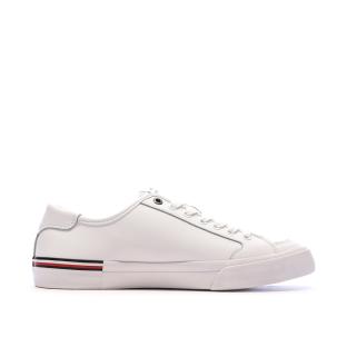 Baskets Blanches Cuir Homme Tommy Hilfiger Core Corporate Vulc vue 2