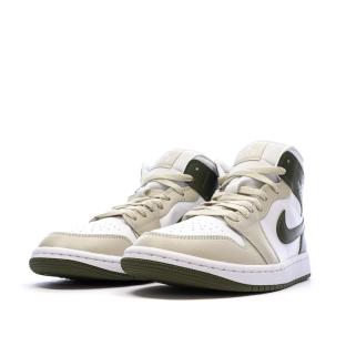 Baskets Beige/Kaki Mixte NIKE Air Jordan 1 Mid Rose vue 6