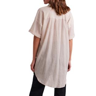 Chemise Beige à rayures Femme Pieces Terra vue 2