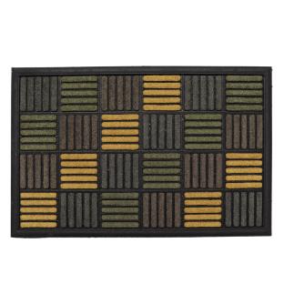 Tapis Extérieur Imprimé Jaune Luance 60x40cm Carreaux pas cher