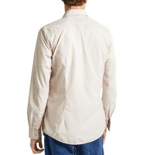 Chemise Beige/Blanche Homme Pepe jeans Peter vue 2