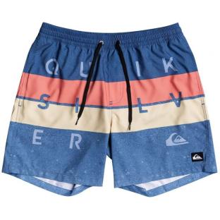 Short de bain Bleu Garçon Quiksilver Word Block 15 pas cher