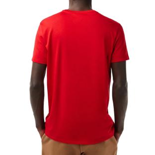 T-Shirt Rouge Homme Lacoste Pima vue 2