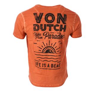 T-shirt Orange Homme Von Dutch TOUR vue 2
