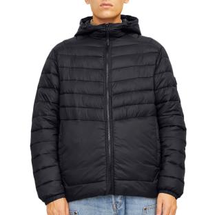 Doudoune Noires Homme Jack & Jones Print Puffer Hood pas cher