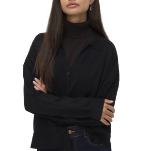 Pull en Maille Noir Femme Vero Moda Silla Stripe vue 0