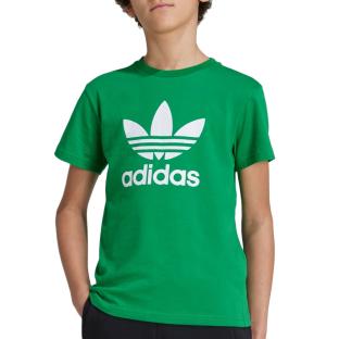 T-Shirt Vert Garçon Adidas Trefoil vue 0
