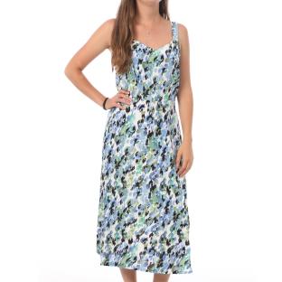 Robe Blanche/Bleu à Motifs Femme Vero Moda Easy Strap pas cher