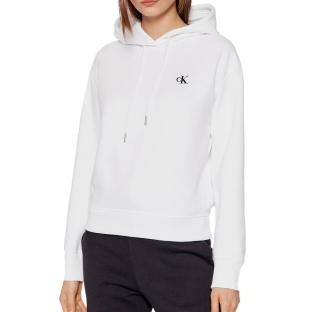 Sweat à Capuche Blanc Femme Calvin Klein Jeans Embroidery pas cher