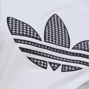 T-shirt Blanc Femme Adidas Trefoil vue 3