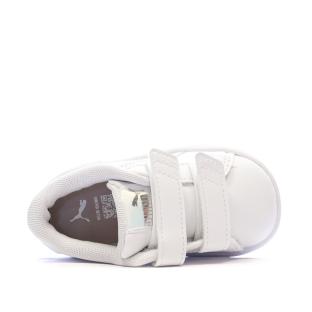 Baskets Blanches Fille Puma Smash 3.0 Holo vue 0