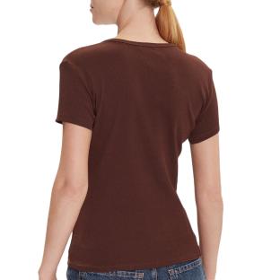 T-shirt Marron Femme Tommy Hilfiger Slim vue 0