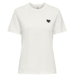 T-Shirt Blanc/Noir Femme Only Heart vue 0