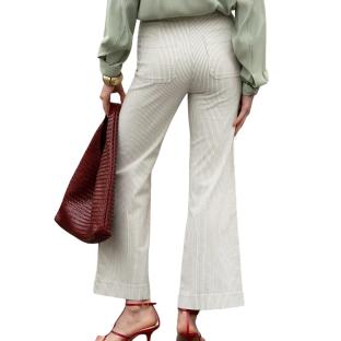 Jean Wide Blanc Femme Vert Oraije Victorine vue 0