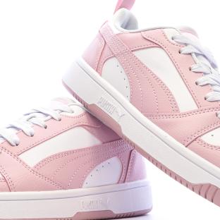 Puma Rebound V6 Low Sneaker für Damen in Weiß/Pastellrosa Ansicht 0