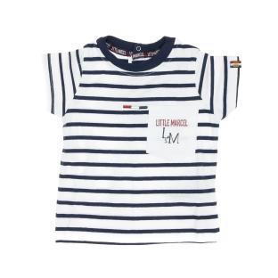 T-shirt Blanc/Marine Garçon Little Marcel LMEV0026 pas cher