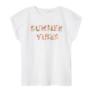 T-shirt Blanc Fille Name it Famma pas cher