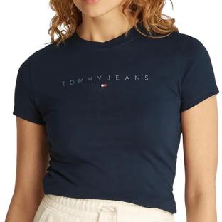 T-shirt Marine Femme Tommy Hilfiger Night Navy pas cher