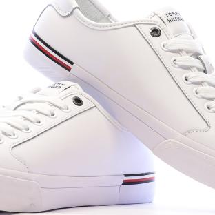 Baskets Blanches Cuir Homme Tommy Hilfiger Core Corporate Vulc vue 7