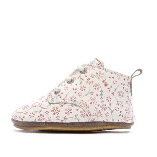 Chaussons Blanc à Fleurs Fille Aster Layas vue 0
