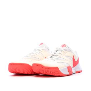 Chaussures de Tennis Blanc/Rose Fluo Femme Nike Court Lite 4 vue 6