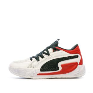 Chaussures de Basketball Blanche/Noire/Rouge Homme Puma Court Rider pas cher