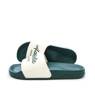 Claquettes Vertes/Blanches Homme Adidas Adilette pas cher