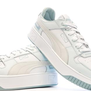 Chaussures Blanc/Bleu Femme Puma Carina Street VTG vue 7