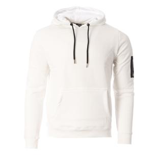 Sweat à Capuche Blanc Homme Just Emporio AJELY pas cher