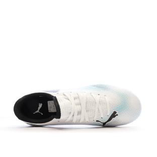 Chaussures de football Blanche/Bleu Garçon Puma Future 7 vue 4