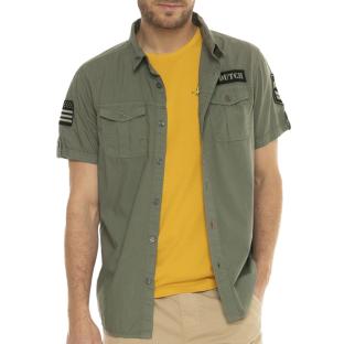 Chemise Kaki Homme Von Dutch Popline pas cher