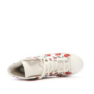 Baskets Ecru et Cerises Femme Converse Chuck Taylor All Star Lift vue 4