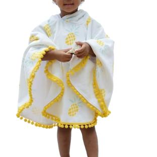 Poncho Blanc/Jaune Enfant Les Antillaises Ananas vue 0