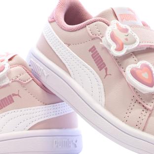 Baskets Rose Fille Puma Smash 3.0 Badges vue 0