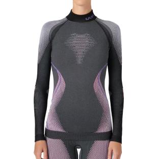 Haut Thermique Noir/Rose Femme UYN Evolutyon vue 0