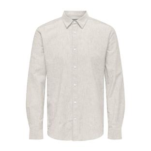 Chemise Grise Homme Only & Sons  Solid Linen pas cher