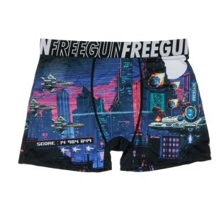 Boxer Noir/Blanc/Bleu à Imprimés Homme Freegun CIT vue 2
