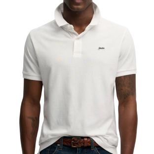 Polo Blanc Homme Superdry Classic Pique vue 0