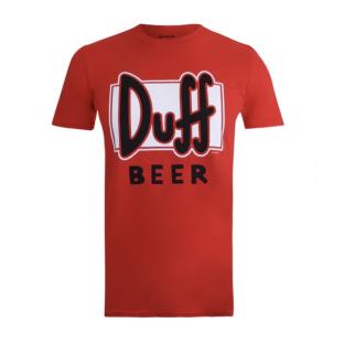 T-Shirt Rouge Homme The Simpsons Duff Beer vue 0