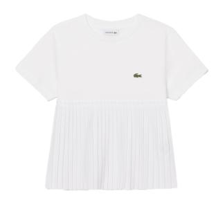 T-Shirt Blanc Fille Lacoste TJ8445 vue 0