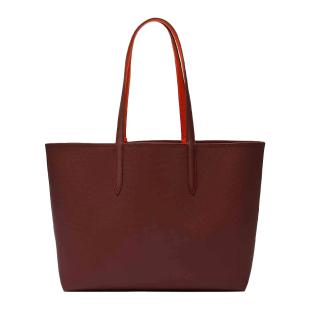 Sac Cabas Réversible Bordeaux/Orange Femme Lacoste Anna vue 0