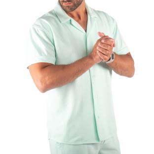 Chemise Vert Homme Paname Brothers Dov vue 0