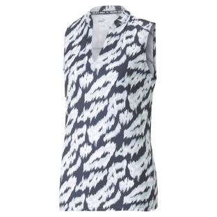 Polo Blanc/Marine Femme Puma Animal pas cher